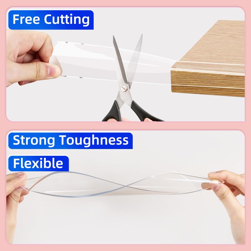 ZOMPAGO Clear Soft Corner Protectors for Furniture Strip 0.8in x9.84FT Sharp Edge & Table Bumper Window Edge Wall Protector  Soft Corner Guards Safe for Proof Table Corner Protectors in Family - Image 4
